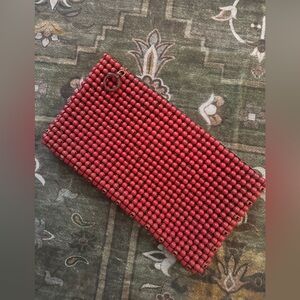 Vintage 60’s red beaded clutch purse